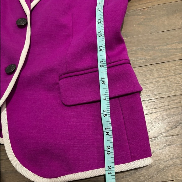 NWT! Gap “Academy Blazer” Fuchsia Ponte Knit with White Trim Jacket Size 2 - Picture 7 of 9